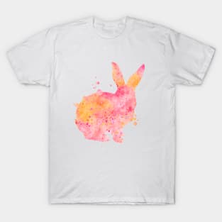 Peachy Pink Bunny Watercolor Painting 3 T-Shirt